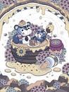 Lovely foodie bear family