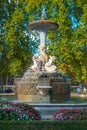 Lovely fountains in the city of Madrid's Retiro park.