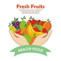 Lovely Fresh fruits Icon vector design