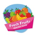 Lovely Fresh fruits Icon vector design