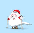 Lovely frightened Santa Claus. Christmas symbol. Stylized charac