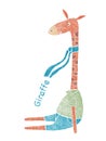 Lovely giraffe wearing a scarf, dressing up. Royalty Free Stock Photo