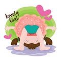 lovely girl bend. Vector illustration decorative design