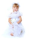 Lovely girl in white dress. Royalty Free Stock Photo