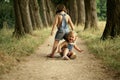 Lovely girls playing outside