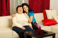 Lovely grandma and granddaughter home Royalty Free Stock Photo