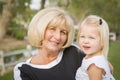 Lovely Grandmother and Granddaughter Playing At The Park Royalty Free Stock Photo