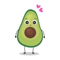 Lovely green avocado illustration smiling