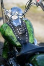 A lovely green Motorcycle Royalty Free Stock Photo