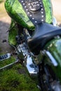 A lovely green Motorcycle Royalty Free Stock Photo