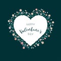 Lovely hand drawn flower heart, great for Valentine`s Day, Mother`s Day, greeting cards, banners, wallpapers - vector design Royalty Free Stock Photo