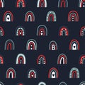 Lovely hand drawn patriotic seamless pattern, USA doodle background, great for 4th of July textiles, wrapping, banners, wallpapers