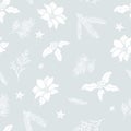 Lovely hand drawn winter branches seamless pattern, great for wrapping paper, textiles, banners, wallpapers - vector design Royalty Free Stock Photo