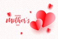 Lovely happy mothers day hearts background design