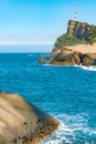 Telecommunications Tower on top of the Cliff in Yehliu Geopark, Taiwan