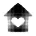 Lovely House Halftone Dotted Icon