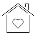 Lovely house line icon. Vector illustration Royalty Free Stock Photo