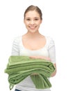 Lovely housewife with towels