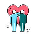 lovely hugs color icon vector sign illustration