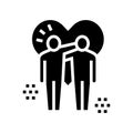 lovely hugs glyph icon vector illustration sign