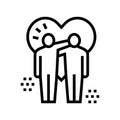 lovely hugs line icon vector illustration sign