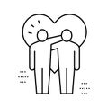 lovely hugs line icon vector illustration sign