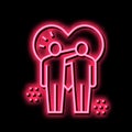 lovely hugs neon glow icon illustration