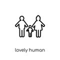 lovely human icon. Trendy modern flat linear vector lovely human