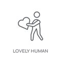 lovely human linear icon. Modern outline lovely human logo conce