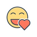 Color illustration icon for Lovely, heart and beauteous Royalty Free Stock Photo