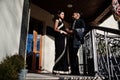 Lovely indian couple in love at restaurant. Royalty Free Stock Photo