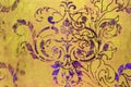 Fancy shabby damask patterned background. Royalty Free Stock Photo