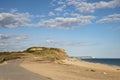 Lovely landscape image of Hengitsbury Head and Isle of Wight in distance on Summer evening on English South coast