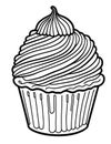 large cupcake graphics for coloring for children and adults