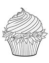 large cupcake graphics for coloring for children and adults