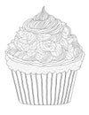 large cupcake graphics for coloring for children and adults