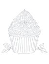 large cupcake graphics for coloring for children and adults