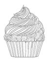 large cupcake graphics for coloring for children and adults