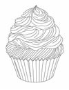 large cupcake graphics for coloring for children and adults