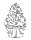 large cupcake graphics for coloring for children and adults