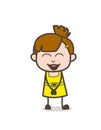 Lovely Laughing Face - Cute Cartoon Girl Vector