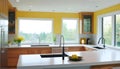 Lovely, light-filled kitchen in a contemporary house with a window