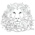 Lovely lion coloring page Royalty Free Stock Photo