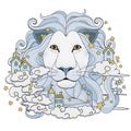 Lovely lion coloring page Royalty Free Stock Photo