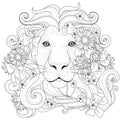 lovely lion coloring page Royalty Free Stock Photo