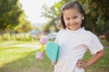 Lovely little Asian girl at the park on a summer day Royalty Free Stock Photo