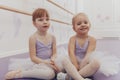 Lovely little ballerinas at the dance studio Royalty Free Stock Photo