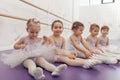 Lovely little ballerinas at the dance studio Royalty Free Stock Photo