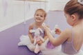 Lovely little ballerinas at the dance studio Royalty Free Stock Photo