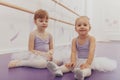 Lovely little ballerinas at the dance studio Royalty Free Stock Photo